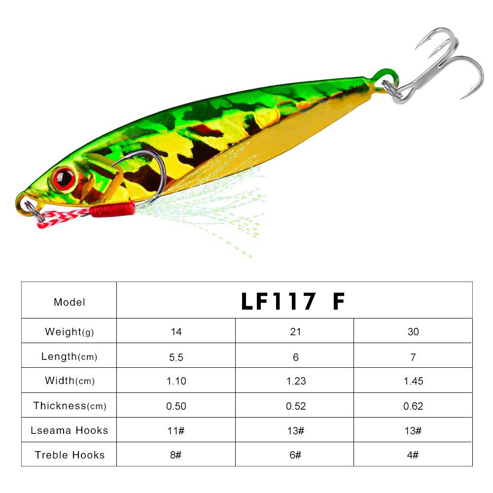 Luya Bionic Metal Fishing Lure - Iron Plate Sinking Lead Fish for Long-Distance Casting (14g, 21g, 30g)