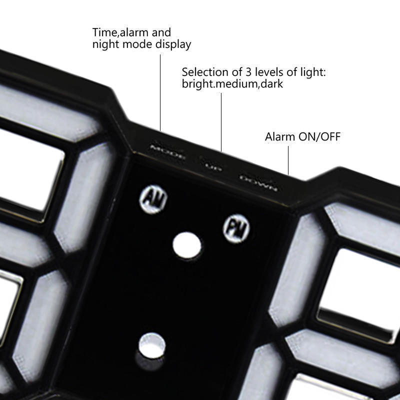 Modern Digital LED Table Desk Night Wall Clock Alarm Watch 24 or 12 Hour Display