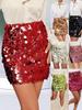 Women's New Shiny Stage Performance Dress, Fashion Shiny Sexy Bodycon Mini Skirt