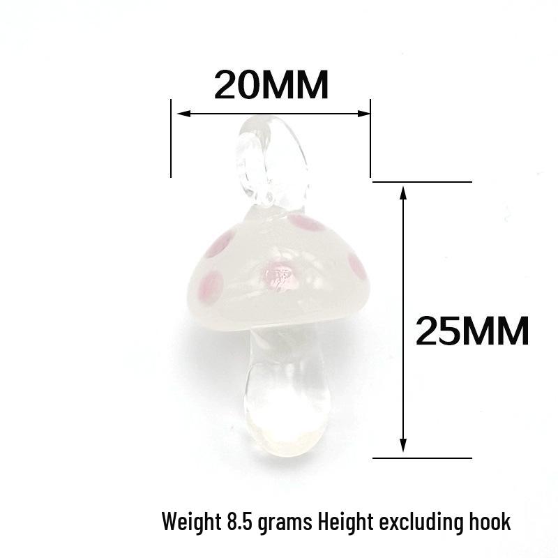 Handmade Colorful Glass Mushroom Pendant Earrings Necklace Beads