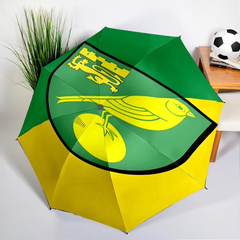 Nor-wich Football Club Crest Automatic Folding Umbrella - 8-Rib Travel Umbrella with Auto Open/Close & Portable, Gift for Christmas, Birthdays