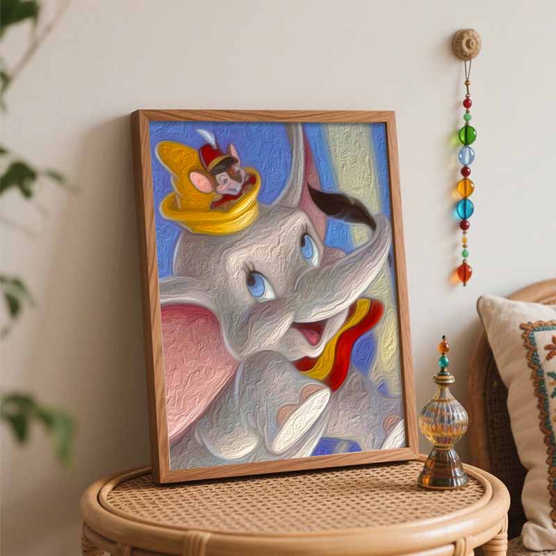 Disney Oil Painting Art Timothy Mouse Hobby Cultivating Gifts Home Decoration