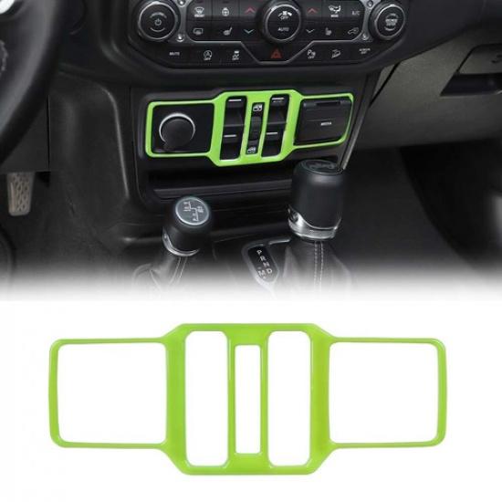 Green Console Window Switch Knob Control Cover Trim For Jeep Wrangler JL JT 18+