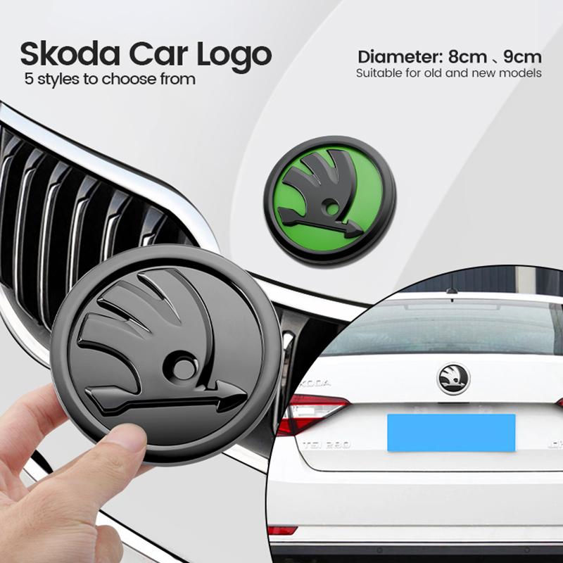 80mm 90mm ABS Emblem For Skoda Fabia 1 2 Octavia a7 RS Superb Rapid Yeti Karoq Vision Car Head Front Rear Boot Tailgate Sticker aga633