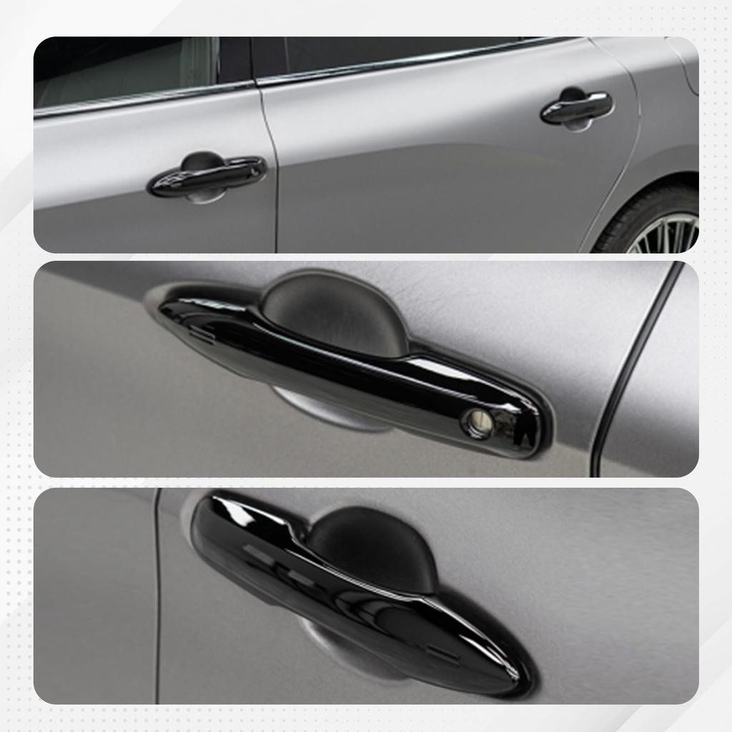 HIMARKLIF Exterior Door Handle Door Handle Covers Tape Piano Black Mirror Finish with Smart Full Cover Compatible with Toyota Prius 50 New Yaris 210