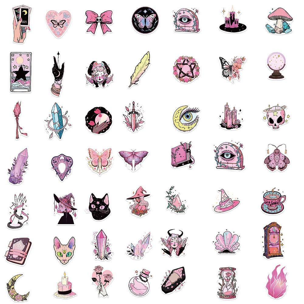 10/30/50/100pcs Kawaii Pink Green Magic Witch Graffiti Stickers Gothic Cartoon Decals Laptop Suitcase Phone Aesthetic Sticker