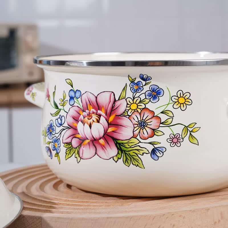 Wutuo Enamel Double-Handle Soup Pot