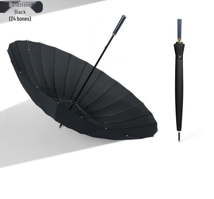 24-Rib Windproof Extra-Large Automatic Umbrella, Long Handle, for Men and Women, Customizable Logo
