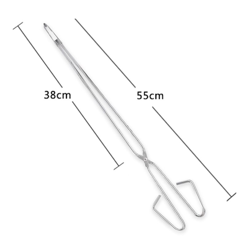 AEE4-Charcoal Tongs Tongsversatile Stick Tongs, Durable Stainless Steel BBQ Tongs, Charcoal Tongs