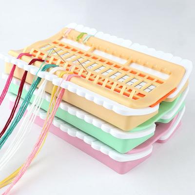 30-Slot Cross Stitch Thread Organizer - Pastel Color Floss Bobbin Winder for Embroidery Storage