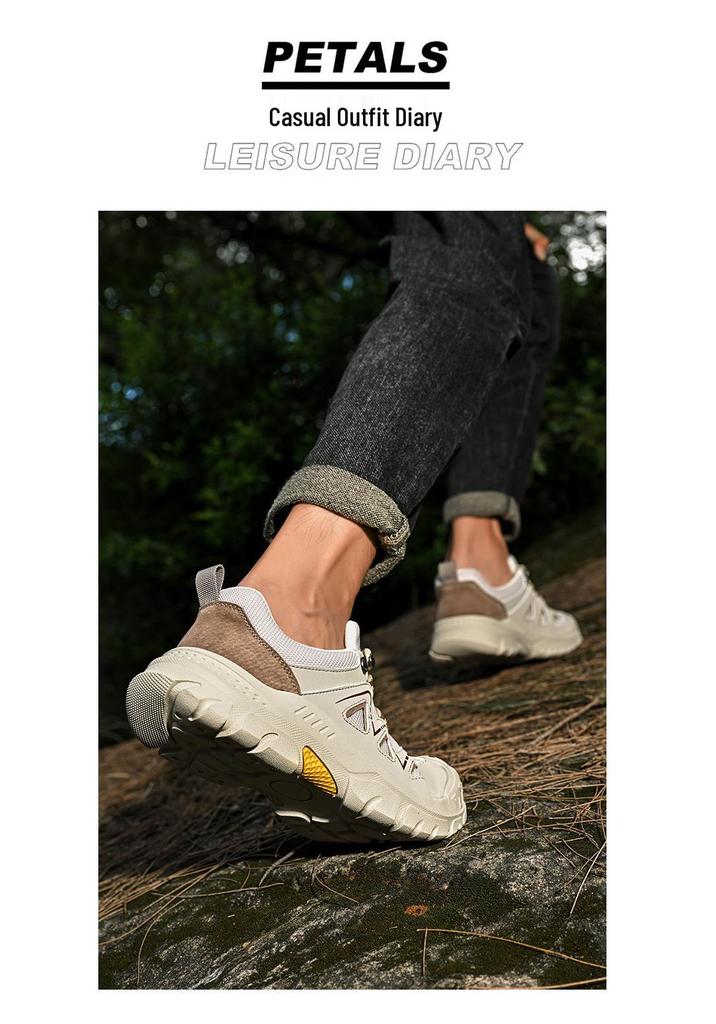 Men's Outdoor Hiking Shoes - Breathable, Wear-Resistant, Non-Slip, Lightweight for Autumn and Winter.