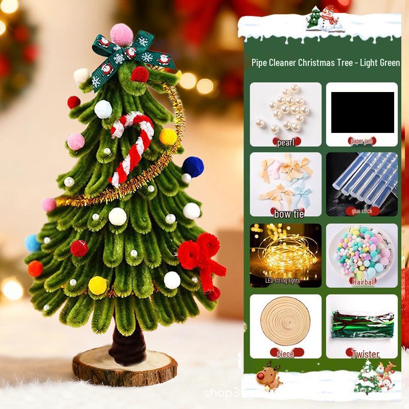 Handmade DIY Pipe Cleaner Christmas Tree Ornament Kit
