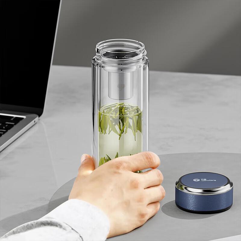 WANXIANG V276R Double-Layer Glass Tea Infuser Travel Mug