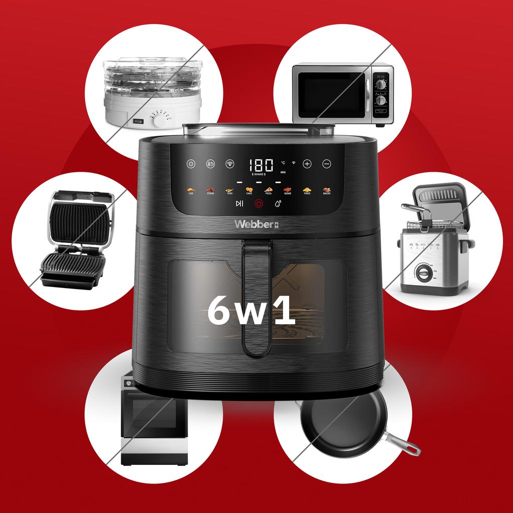 Air Fryer Webber 1800W 8L Air Fryer + WIFI + 8 STEAM programs