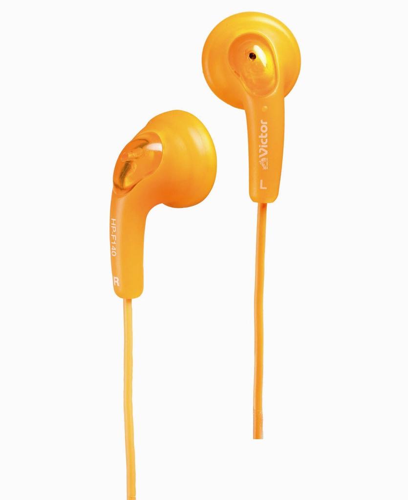 JVC Kenwood Wired Orange HP-F140-D In-Ear Earphones, Gumihon,