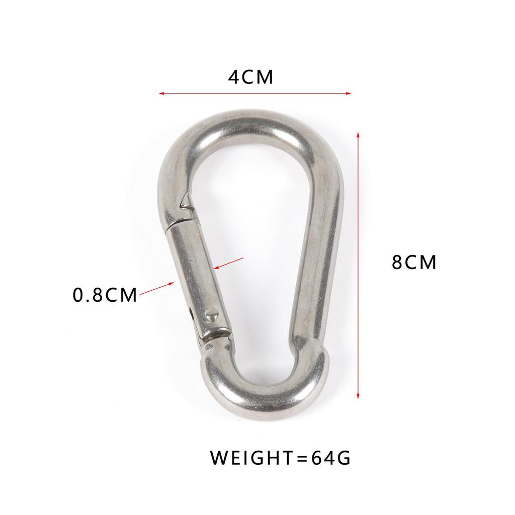 316 Stainless Steel Carabiner Clips, Heavy Duty Spring Snap Hooks for Gym, and Outdoor Activities -