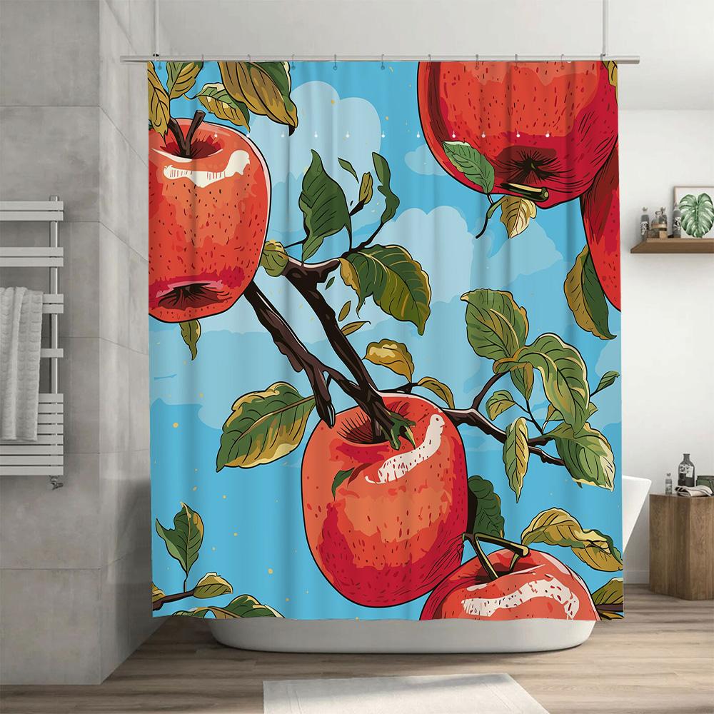 Apples Shower Curtain Bath Decoration Printing Waterproof Fabric Bathroom Decorations