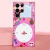 Pink phone sticker Madam pink  Glass  PhoneCase for Samsung Galaxy S26 S25 S24 S23 S22 S21 FE Ultra Plus Dropresistant Female