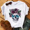 Camiseta De Arte Esttica Feminina De Flores De Caveira Roupas Punk Rock Camiseta Estampada Com Cavaleiro Roupas Fitness Vero 2020