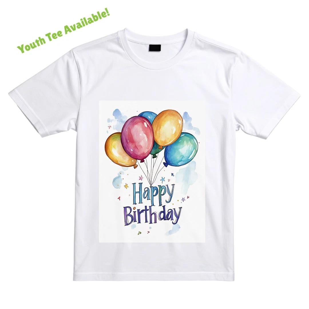 Colorful Balloons Birthday Children s Tee Cartoon Kids Short-sleeve Top Unisex 150