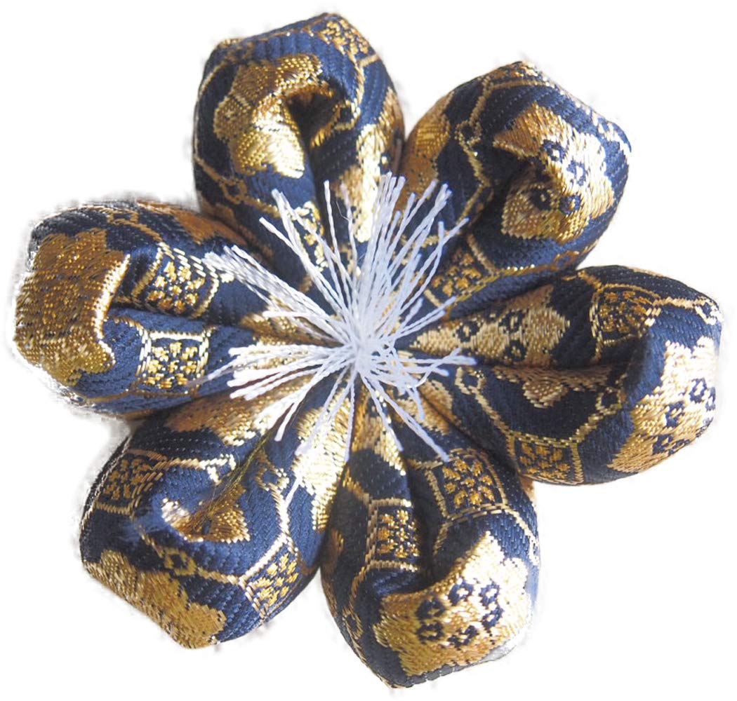 

KitKat Rin Cushion, Made in Japan, for Orin (Size 2, 10cm Diameter, Navy Blue Flower Shape)