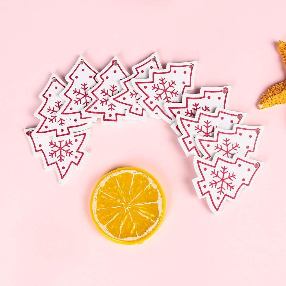 10pcs/set Gift Hanging Embellishment Party Supplies Wooden Tag Christmas Tree Ornament Star