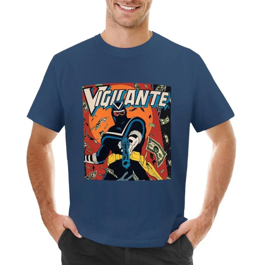New Fashion Heavyweight Vintage Vigilante Peacemaker Quotes T-shirt Aesthetic Clothes Vintage Oversizeds Mens Vintage T Shirts