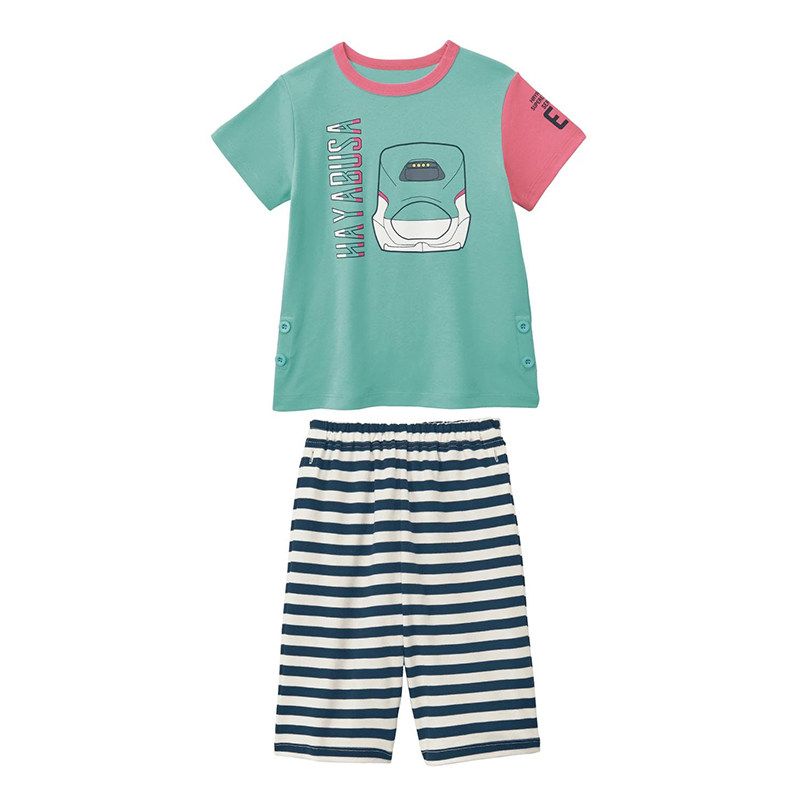 Summer Boys' Home Wear Suit Pure Cotton Kids Thin Short-Sleeved Shorts Two-piece Set Air Conditioning Clothes Motor Car 90-150