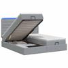 Ottoman Bed with Mattress and LED Light Gray 160 X 200 Cm Fabric