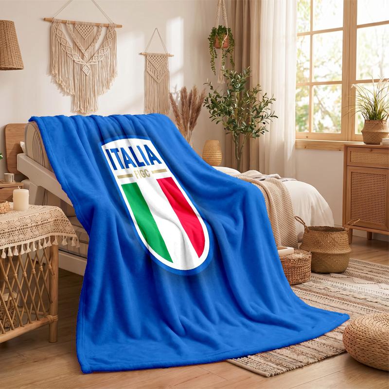 Italy National Football Team Print Flannel Blanket Soft Warm Sofa Bed Throw Blanket For Home Office Bedroom