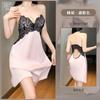 Beautiful yarn new suspender pajamas women's lace deep V suspender pajamas with chest pads sexy backless home pajamas