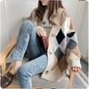 Autumn Plus Size Sweater Jacket Women's Cardigan Mid-length Diamond Loose Lazy Wind Thick Knitted Sweater