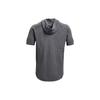 Under Armour Project Rock Johnson Sports Casual Hooded Short Sleeve T-Shirt Men Tops Dark-Grey 1361719-012