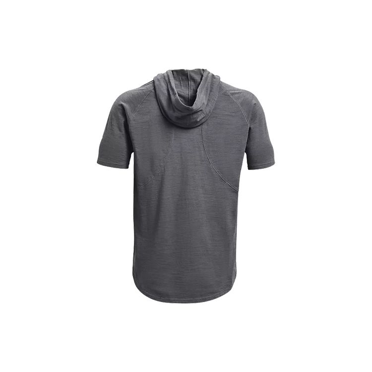 Under Armour Project Rock Johnson Sports Casual Hooded Short Sleeve T-Shirt Men Tops Dark-Grey 1361719-012