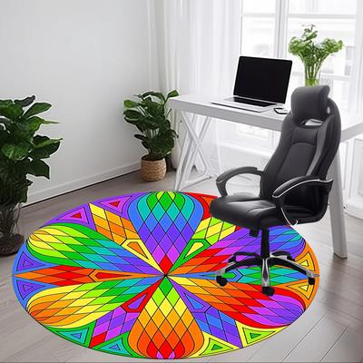 1 Stück Mandala Büro Rundteppich, Rutschfest, Weich und Langlebig, Büroteppich für Innendekoration, Perfekt für Büro, Dekoration yy260204079
