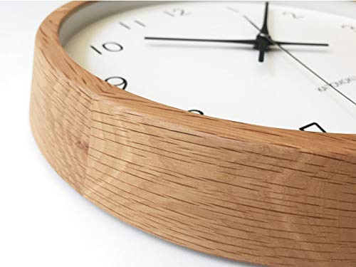 KATOMOKU Muku Uhr 13 Eiche Funkuhr laufender Sekundenzeiger km-104OARC 306mm (Funkuhr)