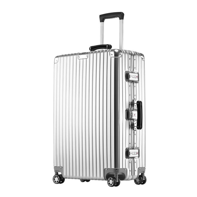Retro Aluminum Frame Trolley Suitcase with Universal Wheels - Available in 20", 24", 26", 28" for Men and Women
