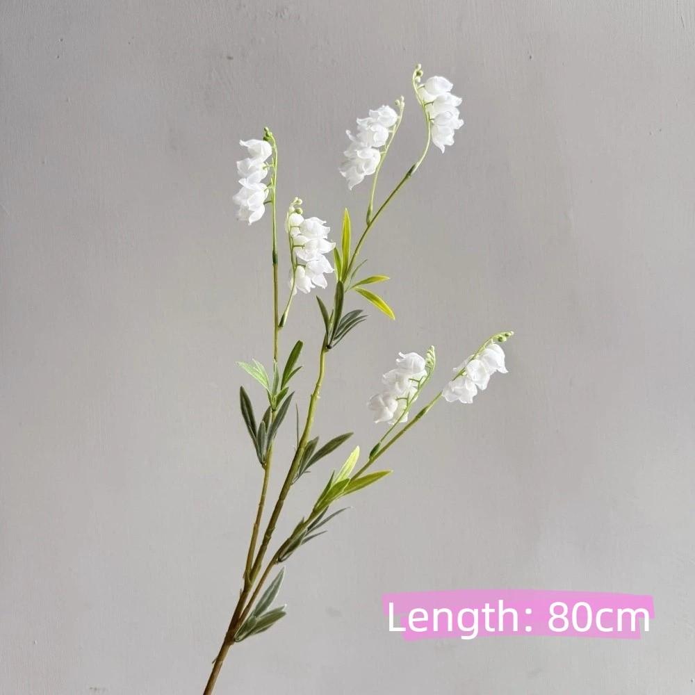 Realistic Valley Lily Artificial Bellflower Flowers 80cm Long Branch Silk Flower 3 Forks Fake Flower Home Table Decor
