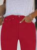 Jeans Skinny Elasticizzati a Vita Alta da Donna - Colore Unito, Moda Casual