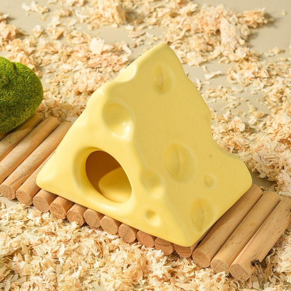 

Cheese Shape Hamster Ceramic Nest Creative Ceramics Hamster House Landscape Product