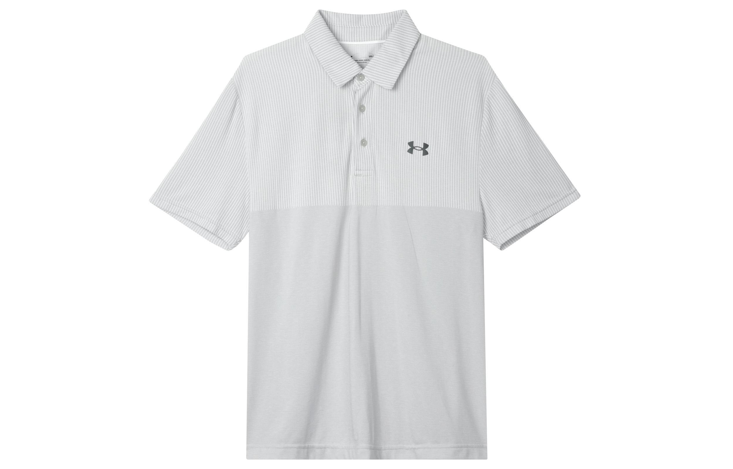 Under Armour Polo Shirts Men s Gray Polo Collar Moderate Straight Fit 1361145-014 L
