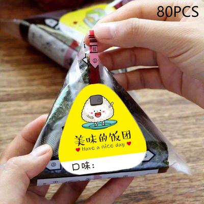 80 Adet Üçgen Pirinç Topu Paketleme Poşeti Etiketleri Nori Deniz Yosunu Onigiri Suşi Poşeti Etiketleri Suşi Yapım Kalıp Aletleri Bento Aksesuarları