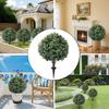 Artificial Topiary Ball Boxwood/Pine with Ground Spike Tree/Rose/Lavender Shrub 24 Inch Faux Fake Bushes Trees