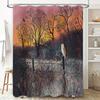 Owl Forest Shower Curtain Nature Birds Trees Wildlife Backdrop Washable Bathroom Decor Artistic Home Decor Modern Farmhouse Styl
