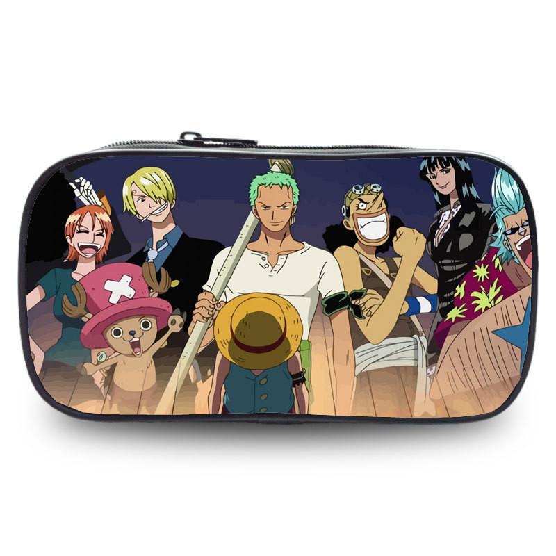 One Piece Luffy Anime Printed Student Single Layer Stationery Storage Pencil Bag For Boys And Girls