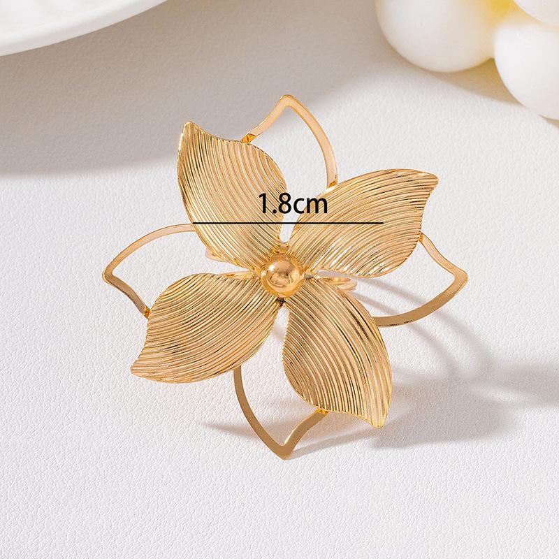 Fashionable Floral Leaf Open Ring for Women