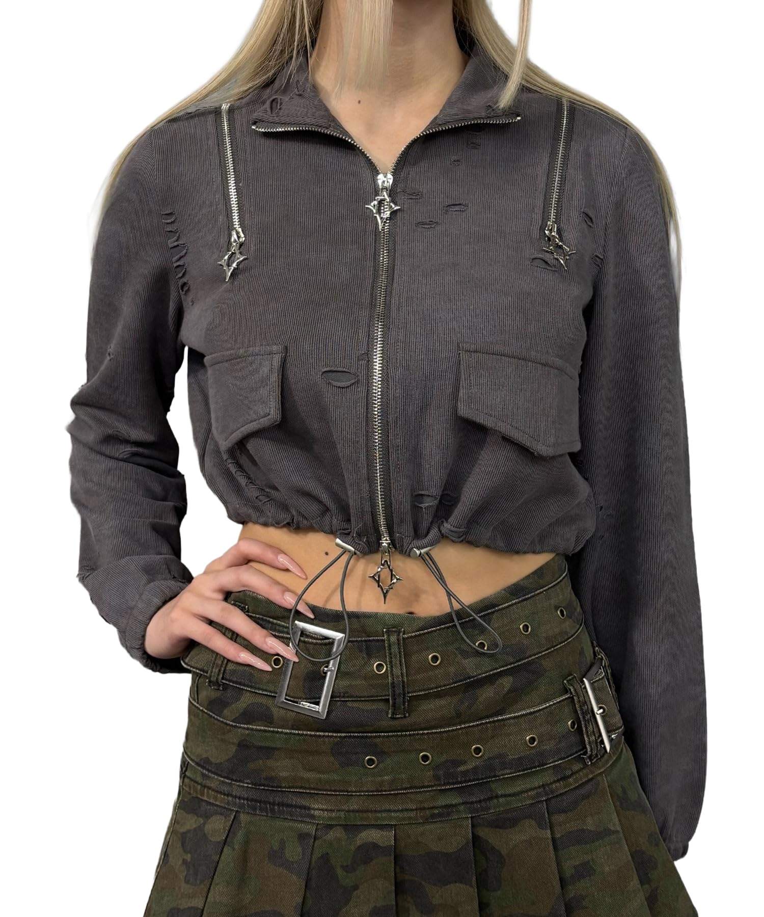 

WEGO Figments Укороченный топ с молнией на плече, размер F, женский, Сумикуро