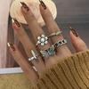iF ME Hip-hop Creative Butterfly Flame Smile Crying Face Ring Gothic Punk Heartbreak Skull Rings For Women Men Couple Fashion Jewelry