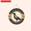 2d Flat 20*20cm, Home Decoration, Crow Wooden Doorplate, Circular Decorative Logo, for Home, Kitchen, Garden, Bedroom, Club Decor.
