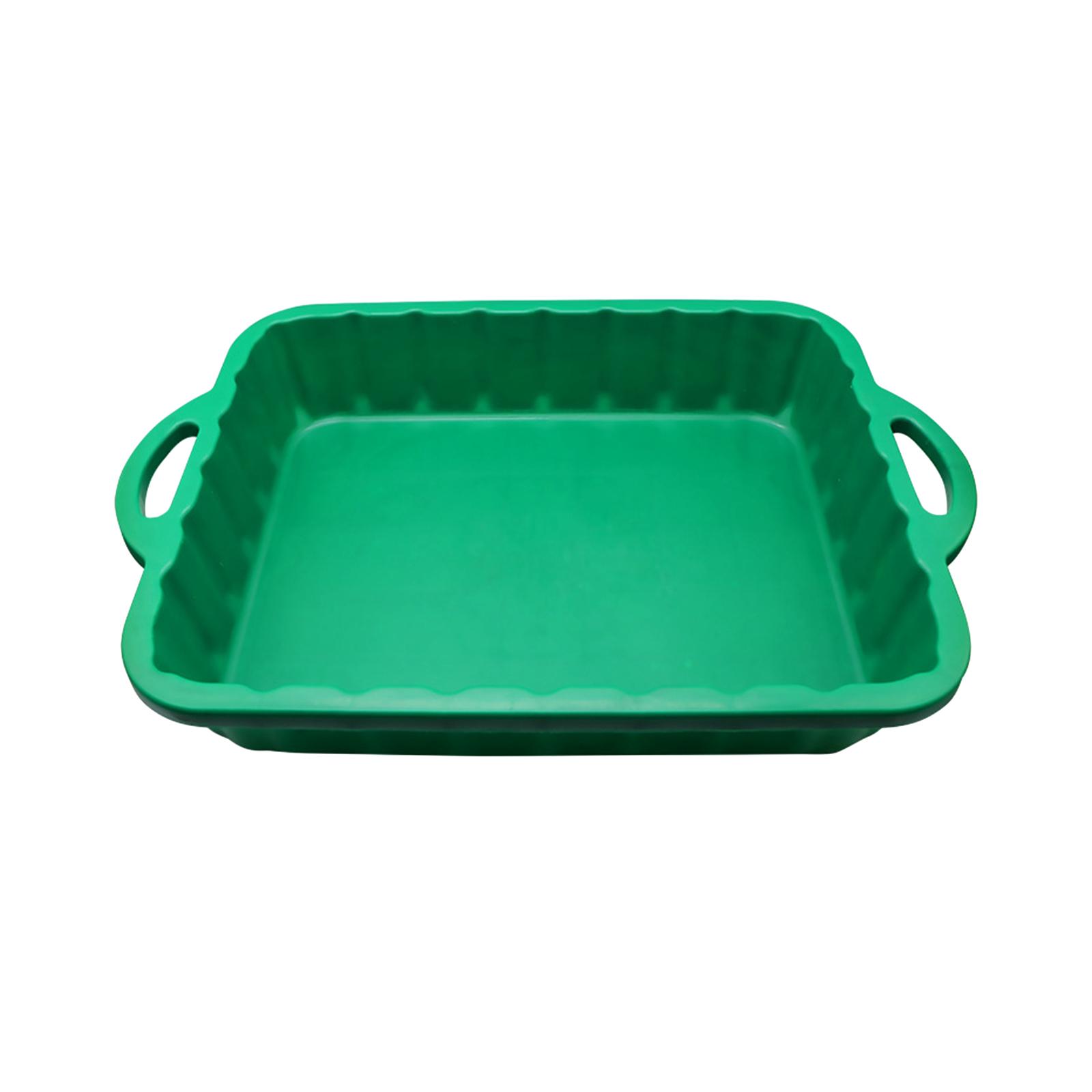 Oil Drain Pan Rectangle Oil Drip Pan for Motorcycle Automotive Supplies зелёный